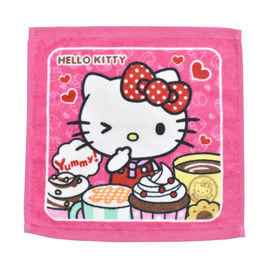 Chilli ผ้าขนหนูลิขสิทธิ์ ขนาด 12x12 นิ้ว : คิตตี้ คัพเค้ก - Chilli, Hello Kitty