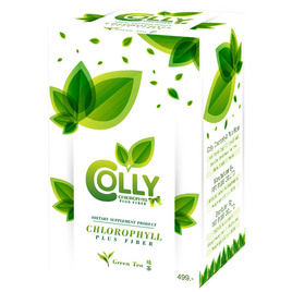 Colly Chlorophyll Powder Plus Fiber คอลลี่ คลอโรฟิลล์ พลัส ไฟเบอร์ 15 ซอง/กล่อง - Colly, สุขภาพ ออกกำลังกาย