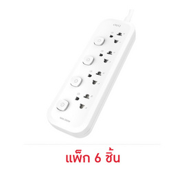 DELI ปลั๊กไฟ 10A 5M รุ่น DLI-T472 (แพ็ก 6 ชิ้น) - Deli, Deli