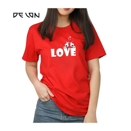 DELON เสื้อยืดคอกลม AT53102 เสื้อคู่รัก ผ้าคอตตอน 100% - DELON, 7Online