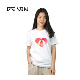 DELON เสื้อยืดคอกลม AT53119 เสื้อคู่รัก สีขาว - DELON, แฟชั่นผู้ชาย