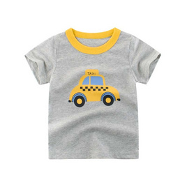 DELON KID  ชุดเด็ก เสื้อยืดเด็ก แขนสั้น เนื้อผ้าคอตตอน 100% AA4031 สีเทา - DELON, แม่และเด็ก