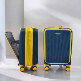 DENPA กระเป๋าเดินทาง รุ่น PP 2 TONE COLOR สีน้ำเงิน-ขอบเหลือง - Denpa, กระเป๋าและกระเป๋าเดินทาง