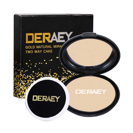 DERAEY แป้งผสมรองพื้น Gold Natural Miracle Two Way Cake - Deraey, แป้ง