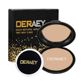 DERAEY แป้งผสมรองพื้น Gold Natural Miracle Two Way Cake - Deraey, เครื่องสำอาง