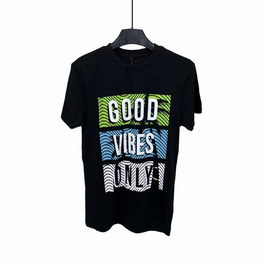 DISCOUNT OUTLET เสื้อยืดคอกลม สีดำGood Vibes - DISCOUNT OUTLET, เสื้อยืด