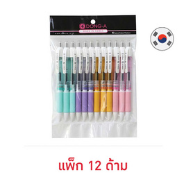 DONG-A ปากกาเจล 0.5 มม. ด้ามคละสี QKNOCK-FAN-12 (แพ็ก 12 ด้าม) - Sakura Products, ปากกา