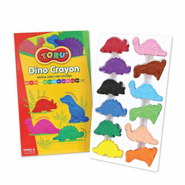 DONG-A สีเทียนรูปไดโนเสาร์ 12 สี TORU Dino Crayon - DONG-A, เครื่องเขียน