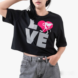 DOSH WOMENS CROPPED TOPS PINK PANTHER เสื้อยืดครอปสั้น ผู้หญิง 9DPPWT1022 - DOSH, แฟชั่นผู้หญิง