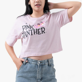 DOSH WOMENS CROPPED TOPS PINK PANTHER เสื้อยืดครอปสั้น ผู้หญิง 9DPPWT1023 - DOSH, แฟชั่นผู้หญิง