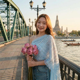 Day2Nite เซ็ตสไบพร้อมเครื่องประดับ สีฟ้า - Day2Nite, เสื้อผ้าและเครื่องประดับ