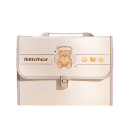Deli แฟ้มกระเป๋าหีบเพลง Butterbear สีน้ำตาล 13 ช่อง ขนาด A4 - Deli, Deli