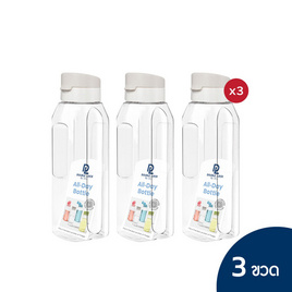 Double Lock ขวดน้ำ (1200 ml.) No.3140 (3ขวด) สีขาว - Double Lock, สินค้าใหม่