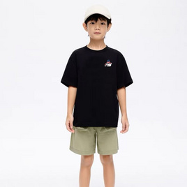 EMAS.HOUSE เสื้อยืดคอกลมเด็ก ผ้าคอตตอน EM สีดำ - EMAS.HOUSE, เสื้อผ้า/ชุดชั้นในให้นม