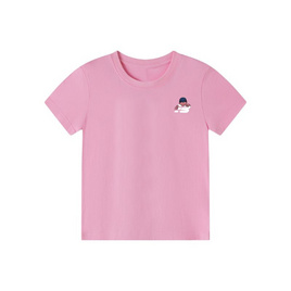 EMAS.HOUSE เสื้อยืดคอกลมเด็ก ผ้าคอตตอน EM สีชมพู - EMAS.HOUSE, เสื้อผ้า/ชุดชั้นในให้นม
