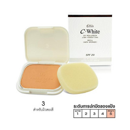 Effin แป้งผสมรองพื้น C-White Pollutech 2-Way Powder Cake SPF20 (Refill with Sponge) 13 g - Effin, เครื่องสำอาง