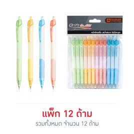 Elephant ตราช้าง ปากกาลูกลื่น ดริฟท์ 53 หมึกน้ำเงิน คละสี (12 ด้าม) - ตราช้าง, เครื่องเขียน