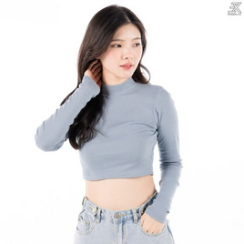 Expo เสื้อครอปแขนยาว คอเต่า ผ้าร่องเล็ก - Expo, 7Online
