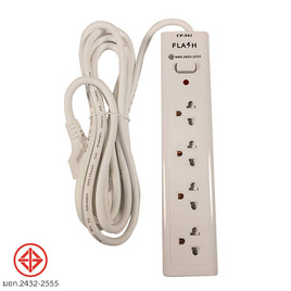 FLASH ปลั๊ก 4 ช่อง 1 สวิทซ์ 5 เมตร รุ่น CF-341/5 - Flash, ปลั๊กไฟมาตราฐาน