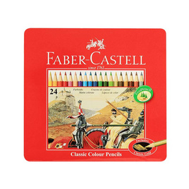 Faber-Castell ดินสอสีไม้อัศวิน กล่องเหล็ก 24 สี - Faber-Castell, อุปกรณ์วาดรูประบายสี