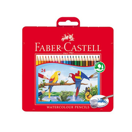 Faber-Castell ดินสอสีไม้ระบายน้ำนกแก้ว กล่องเหล็ก 24 สี - Faber-Castell, เครื่องเขียน/เครื่องใช้สำนักงาน