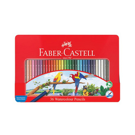 Faber-Castell ดินสอสีไม้ระบายน้ำนกแก้ว กล่องเหล็ก 36 สี - Faber-Castell, อุปกรณ์วาดรูประบายสี