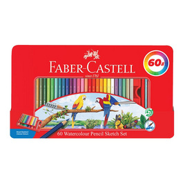 Faber-Castell ดินสอสีไม้ระบายน้ำนกแก้ว กล่องเหล็ก 60 สี - Faber-Castell, เครื่องเขียน/เครื่องใช้สำนักงาน