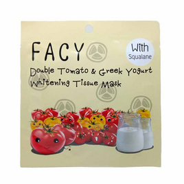 Facy แผ่นมาส์กหน้า Double Tomato&Greek Yogurt Whitening Tissue Mask 21 กรัม (แพ็ก3) - Facy, มาส์กแผ่นและครีมพอกหน้า