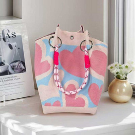Fashion bag กระเป๋าถือถักนิตติ้ง ลายหัวใจ - Fashion Bag, สินค้าใหม่แฟชั่น
