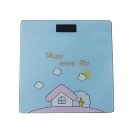 Fineblue เครื่องชั่งน้ำหนักดิจิตอลแบบชาร์จ ลายรูปบ้าน สีฟ้า - Fineblue, เครื่องชั่งน้ำหนักร่างกาย