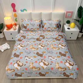 Fluffy ชุดผ้าปูที่นอน + ผ้านวม ลาย Cats Play - Fluffy, ห้องนอนและเครื่องนอน