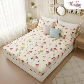Fluffy ชุดผ้าปูไม่รวมนวม ลาย Lumi Mushroom ขนาด 3.5 ฟุต - Fluffy, ชุดผ้าปูที่นอนพร้อมผ้านวม