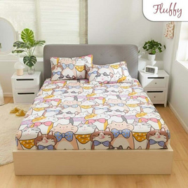 Fluffy ชุดผ้าปูไม่รวมนวม ลาย Pink Cat 6 ฟุต - Fluffy, Fluffy