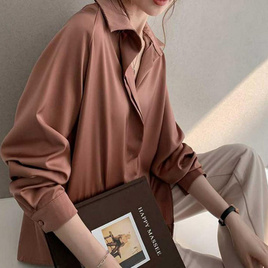 Forever25 เสื้อผ้าเชิ๊ตแขนยาว สีชมพูกะปิ - Forever25, สินค้าใหม่แฟชั่น