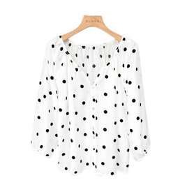 Forever25 เสื้อผ้าชีฟองแขนยาวลายจุด - Forever25, สินค้าใหม่แฟชั่น