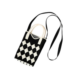 Forever25 C01 กระเป๋าทรงเหลี่ยมลายตารางหมากรุกสีดำ - Forever25, Bags