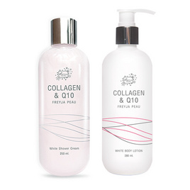 Freyja Peau เซตดูแลผิวกาย Collagen&Q10 White Shower Cream 250 ml & White Body Lotion 250 มล. - Freyja, สบู่เหลว