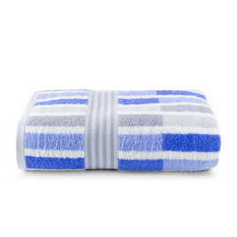 Frolina ผ้าขนหนูเช็ดตัว ขนาด 27x54 นิ้ว รุ่น Stripe04 สีฟ้า - Frolina, อุปกรณ์เครื่องใช้ในห้องน้ำ