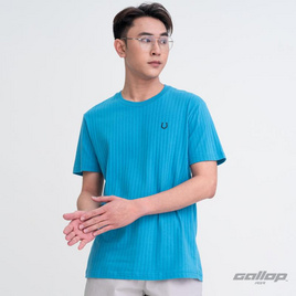 GALLOP เสื้อยืดคอกลมผ้าชักร่อง (Rib) สีพื้น รุ่น GT9128 - GALLOP1959, แฟชั่น