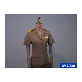 GM2020 แขนสั้นปล่อยชายหญิง สีกากี - GM2020, เสื้อเชิ้ต