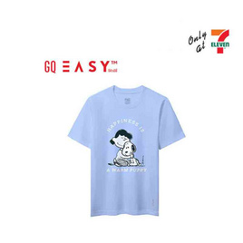 GQ EASY จีคิว อีซี่ เสื้อสนูปปี้ ลาย Happiness สีฟ้า - GQ, เสื้อผ้าและเครื่องประดับ