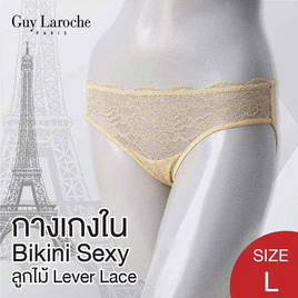 GUY LAROCHE กางเกงชั้นใน GV2084 สี BR ด้านหน้าลูกไม้ Leaver Lace ด้านหลังผ้าตาข่าย - GUY LAROCHE, แฟชั่นผู้หญิง