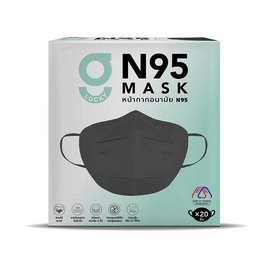G LUCKY หน้ากากอนามัย N95 สีดำ บรรจุ 20 ชิ้น (แพ็กคู่) - G Lucky, สุขภาพและเครื่องออกกำลังกาย