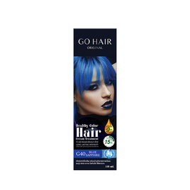 Go Hair คัลเลอร์ ทรีทเม้นท์ แว็กซ์ G40 Blue Sapphire สีน้ำเงิน - Go Hair, เปลี่ยนสีผม