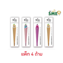 Golden ปากกาเจลไอติม 0.5 มม. หมึกน้ำเงิน ด้ามคละลาย (แพ็ก 4 ด้าม) - Golden, เครื่องเขียน/เครื่องใช้สำนักงาน