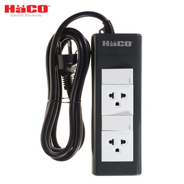 HACO รางปลั๊ก 2 สวิตซ์ 2 ช่อง 2 เมตร รุ่น EPN-2S2EB/2 - HACO, รางปลั๊กไฟ