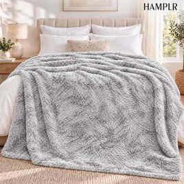 HAMPLR ผ้าห่มขนนุ่ม สี Cloud Grey ขนาด 60x80 นิ้ว - HAMPLR