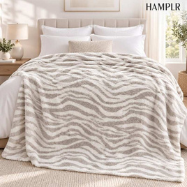 HAMPLR ผ้าห่มขนนุ่ม ลาย Sand Zebra 60x80 นิ้ว - HAMPLR, HAMPLR