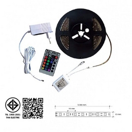HI-TEK ชุดไฟเส้นริบบิ้น LED 5050/60 220V 5M มีรีโมท RGB - HI-TEK, โคมไฟและหลอดไฟ
