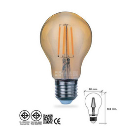 HI-TEK หลอด LED เรทโทร A60 E27 4W กระจกใส - HI-TEK, โคมไฟและหลอดไฟ